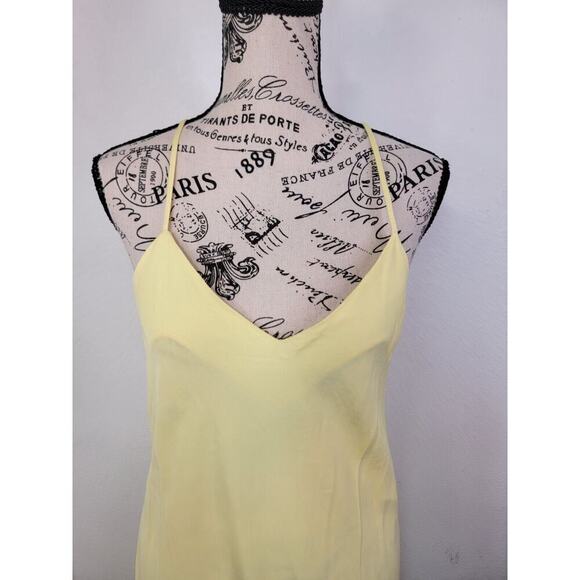 Bcbg Max Azria Iris Yellow Slip Maxi Dress Sz Small EU 40 V Neck Long Nwt - Picture 3 of 13
